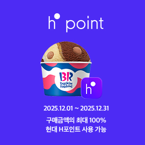 구매금액의 최대 100% 현대 H.Point 사용 가능!